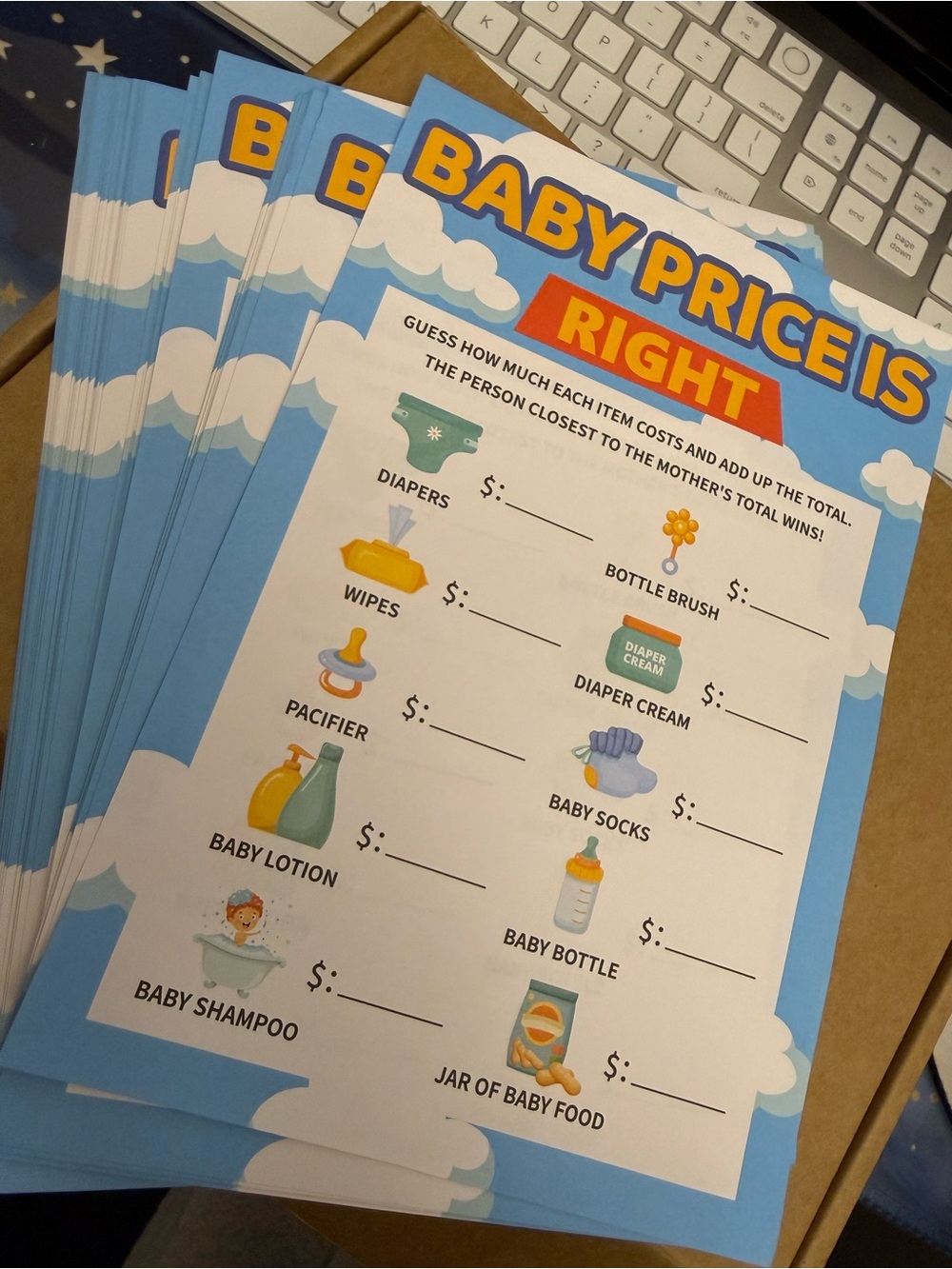 Baby Shower Price is Right - 49 Sheets